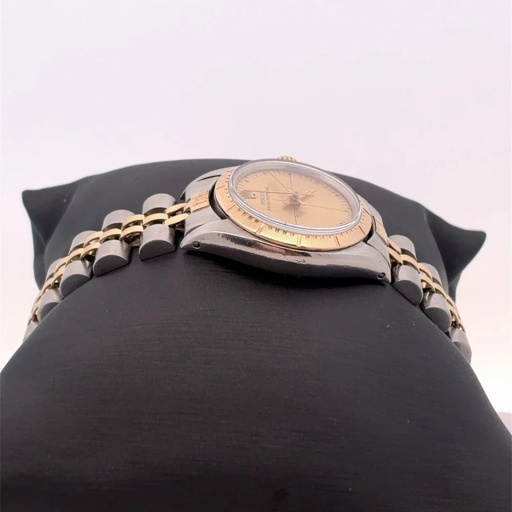Vintage Rolex Oyster Perpetual 6724 Zephyr Dial Two Tone Ladies Watch
